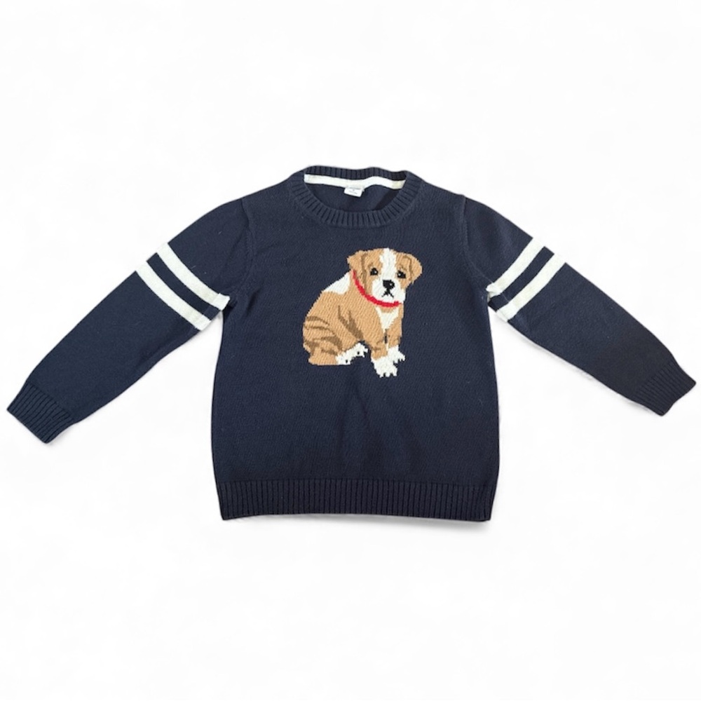 Janie and Jack Navy Sweater with Dog Design Size 3